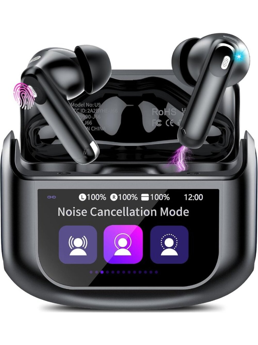 48H Wireless Active Noise Cancelling Earbuds with Touch Control - Premium Sound
